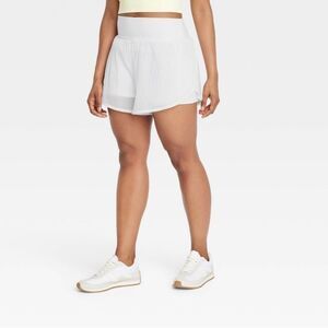 Women's Woven High-Rise2-in-1 Run Shorts 3" - All In Motion White